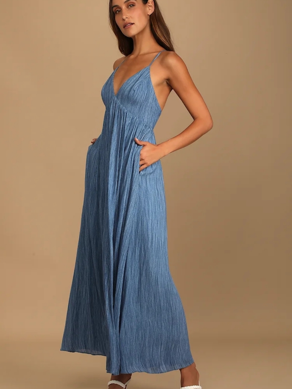 The Lulus Beach Day Bliss Blue Sleeveless Maxi Dress is perfect
